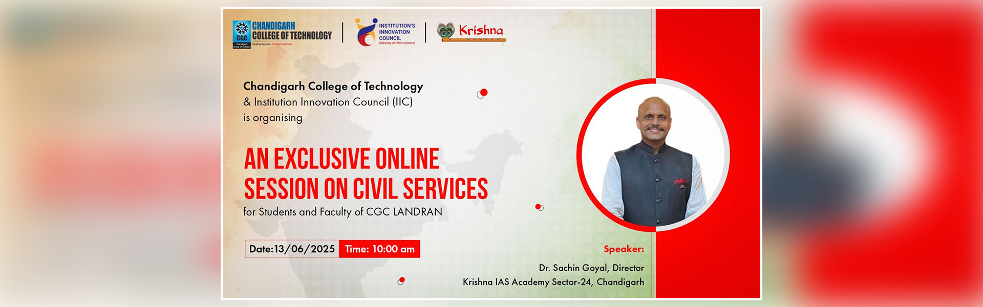 News Report for online session on Civil services by CCT Landran and IIC 